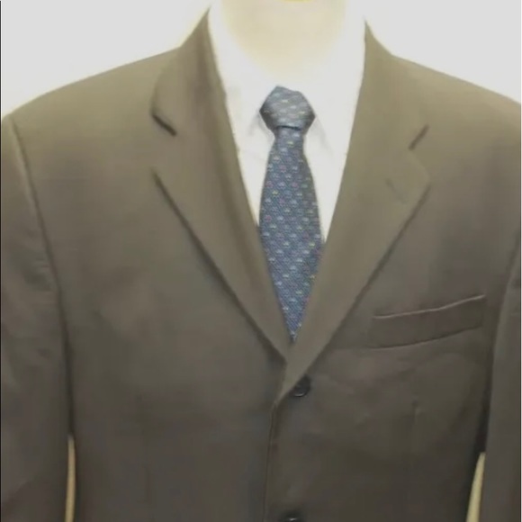 CK Calvin Klein Men Blazer 40R Dark Brown 100% Wool Lined 3 Buttons Canada Made - Picture 3 of 5